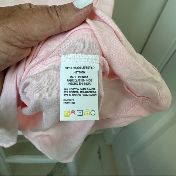 RDI Pink Scoop Neck Short Sleeve Tee Size Large - Picture 8 of 8